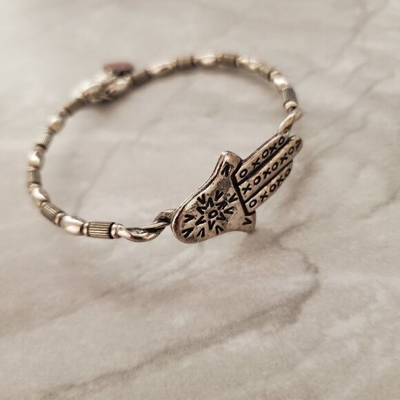 ✨ Alex and Ani Vintage 66 Silver Beaded Hand Expandable Bracelet ✨ - Picture 1 of 5